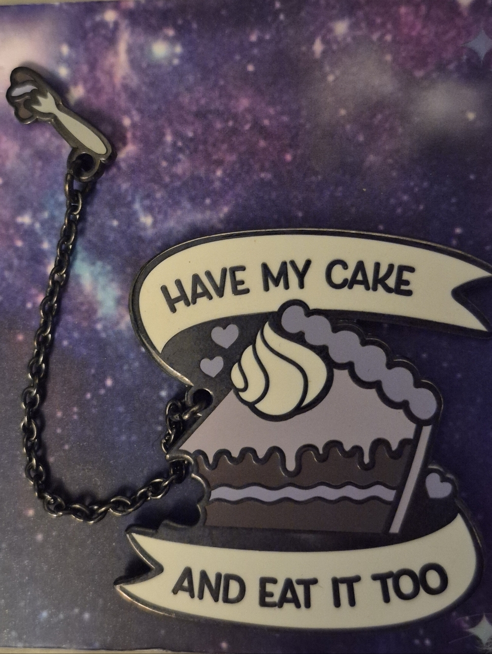 Have My Cake and Eat It Too Purple Cake Pin - NattyCat Pins